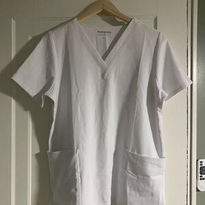 Mandala Women's White V-Neck Top